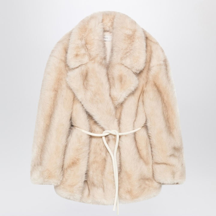 Sportmax faux fur coat with belt
