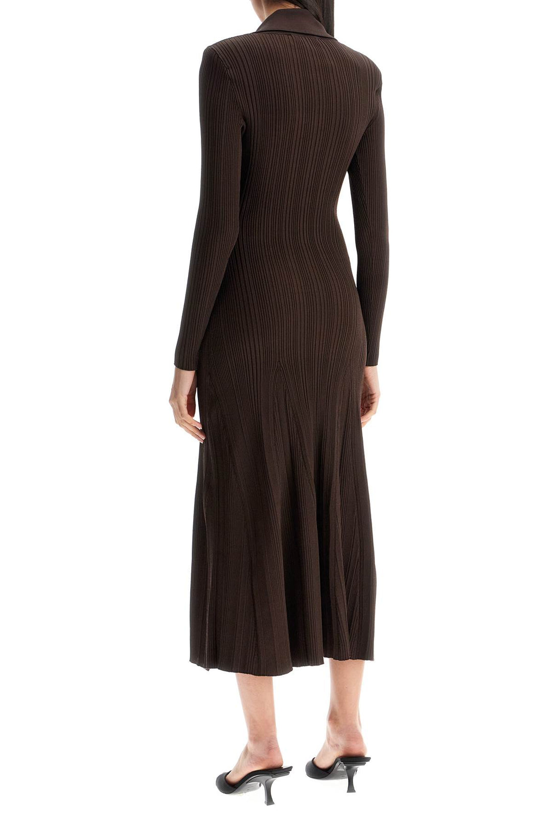 Self-Portrait midi ribbed dress