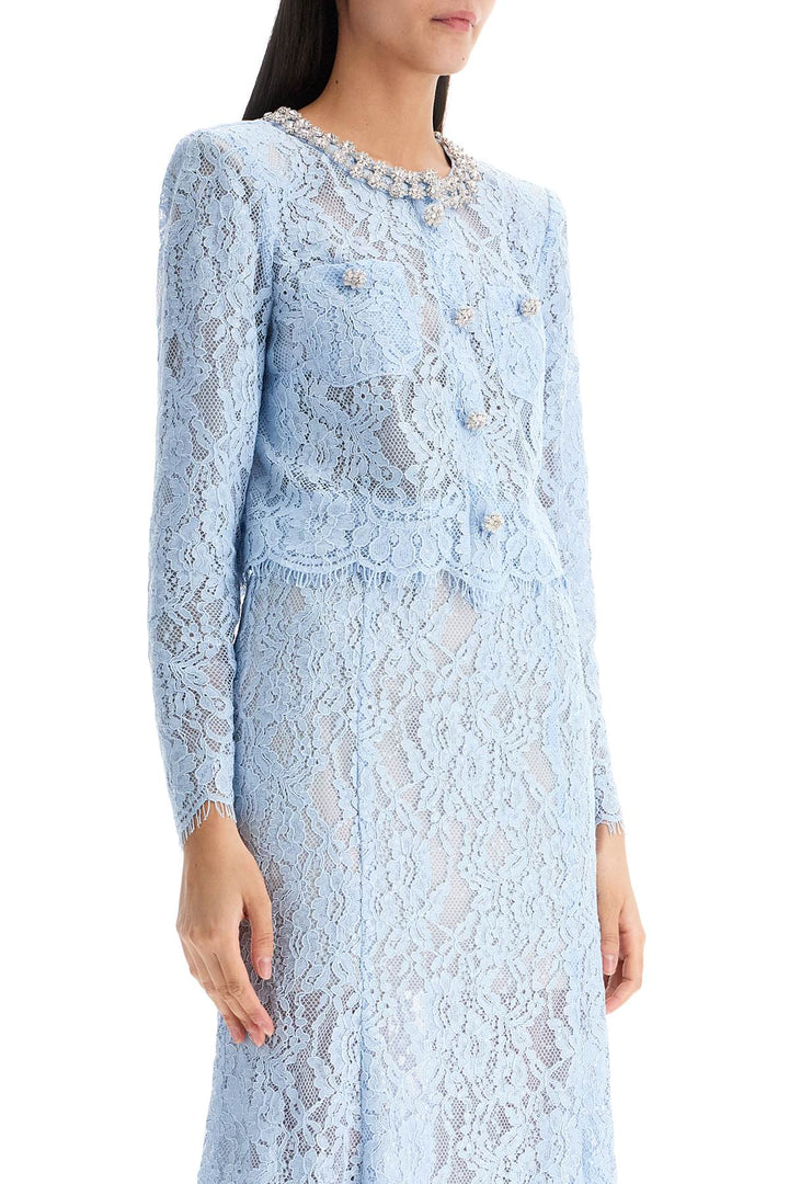 Self Portrait long-sleeved lace top