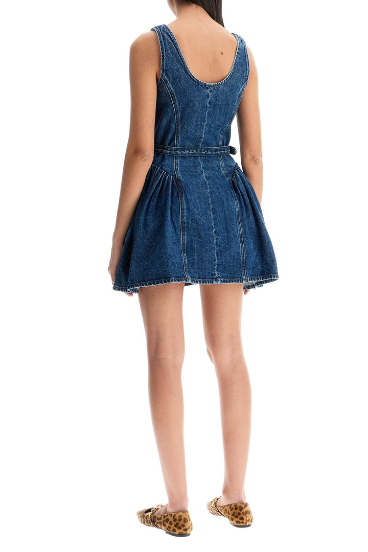 Self-Portrait flared denim mini dress