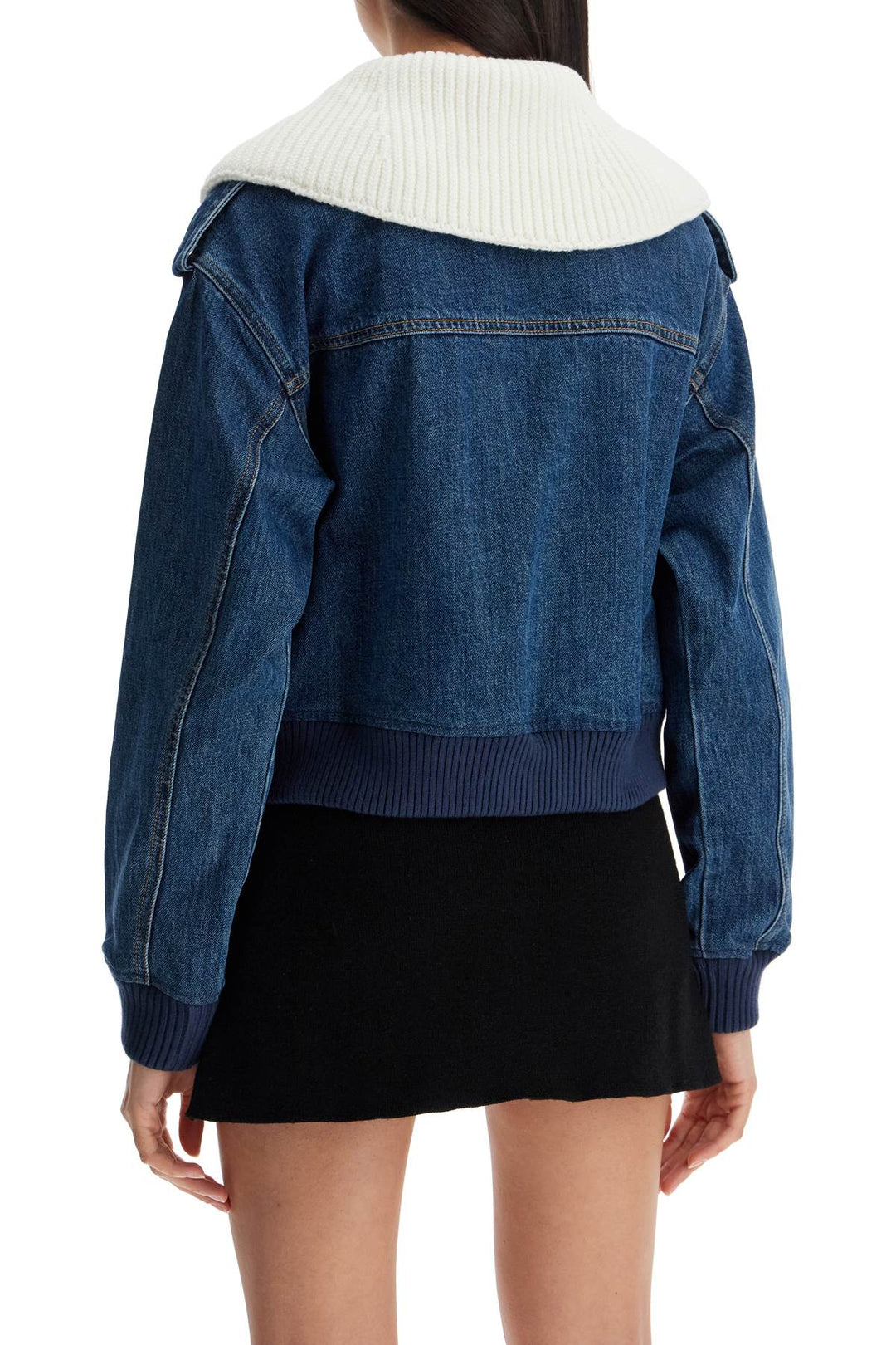 Self Portrait denim bomber jacket