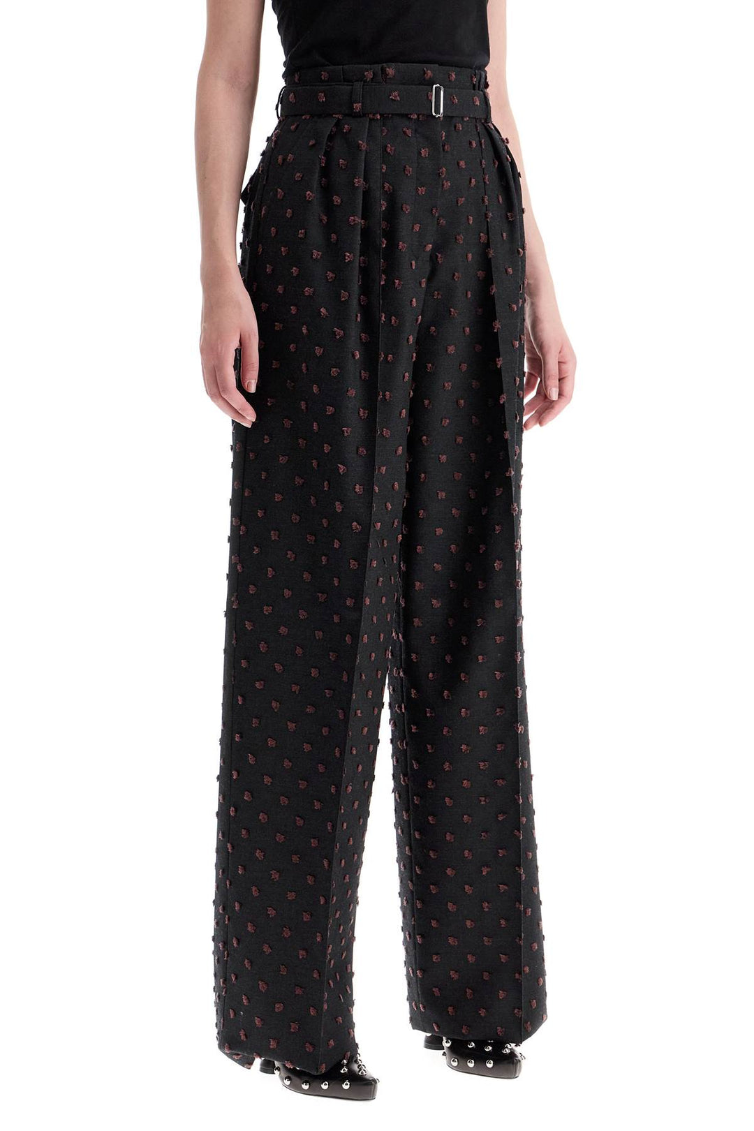 Lanvin wide plumetis trousers