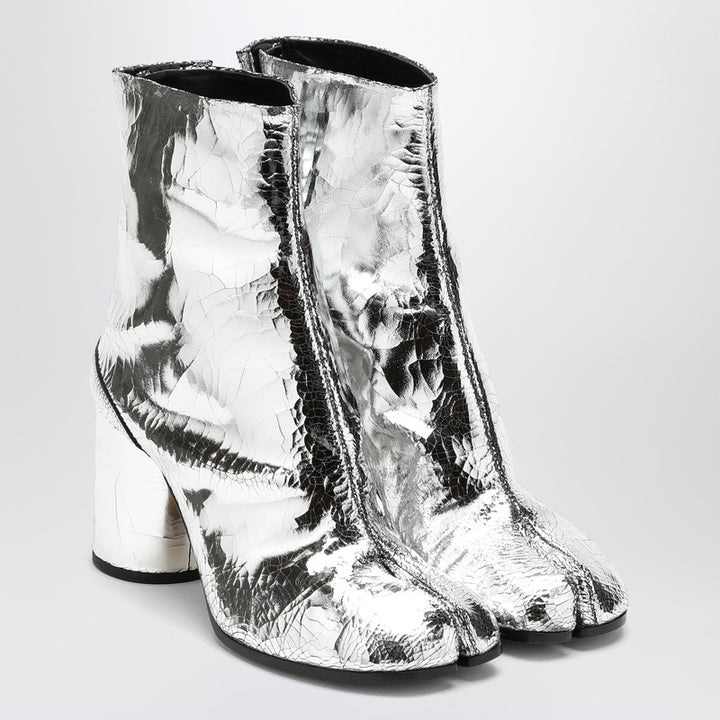 Maison Margiela Tabi broken mirror silver boots