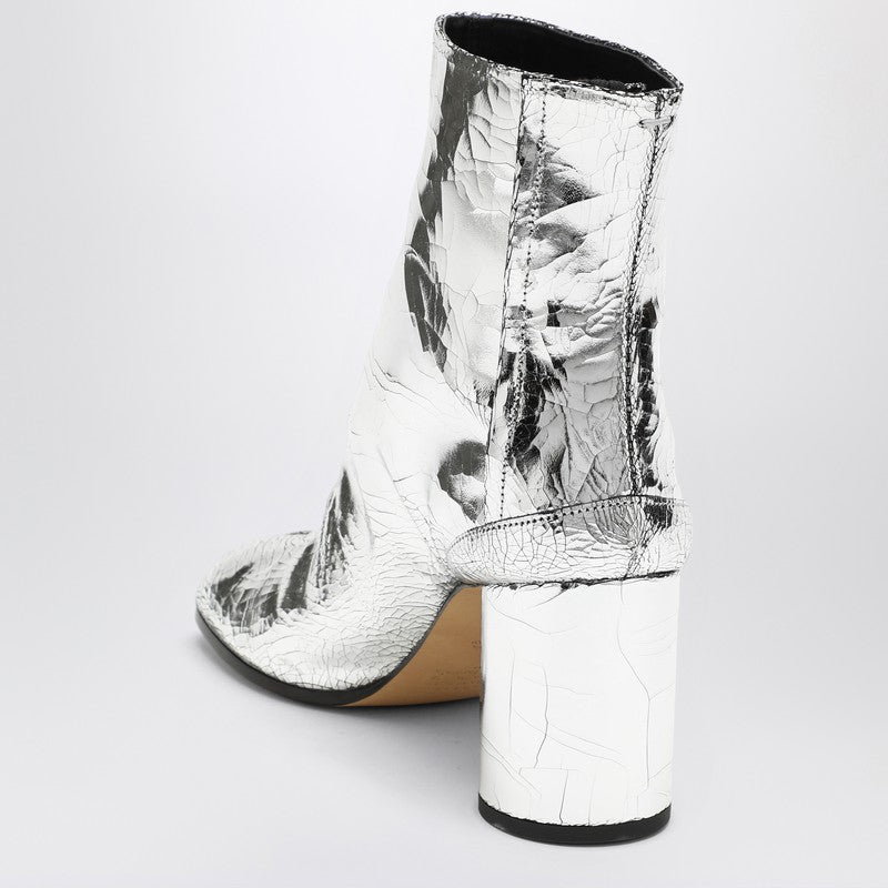 Maison Margiela Tabi broken mirror silver boots