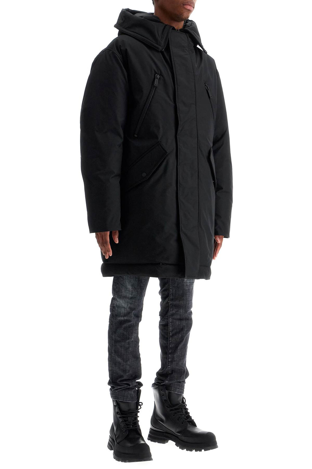 Dsquared2 black hooded parka