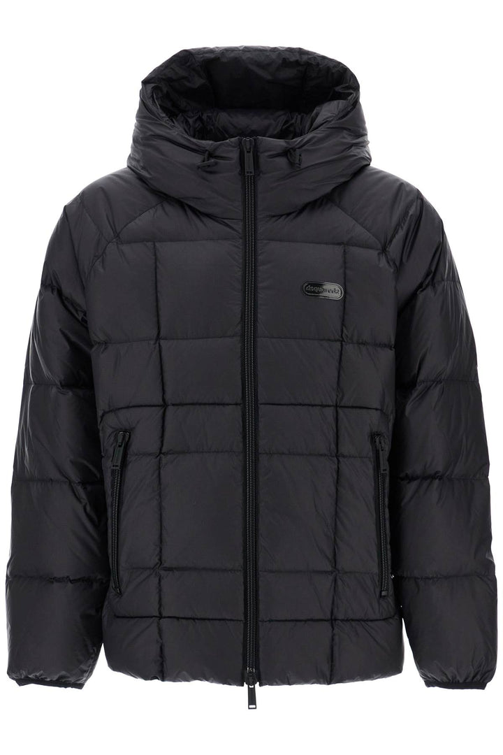 Dsquared2 black 3d padded hooded jacket