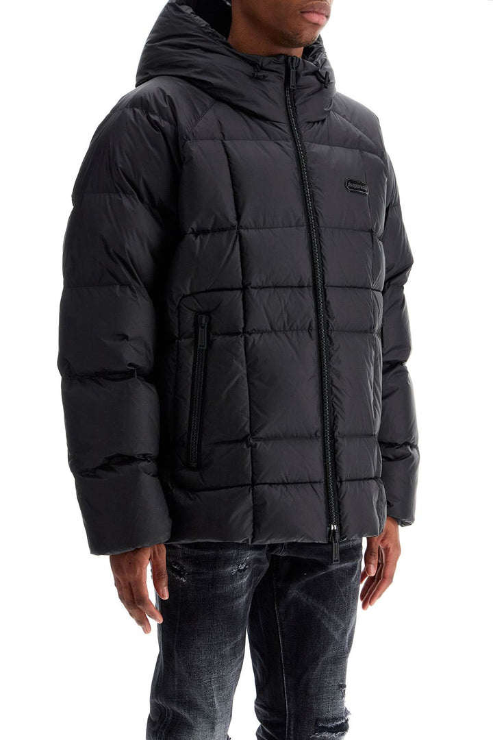 Dsquared2 black 3d padded hooded jacket