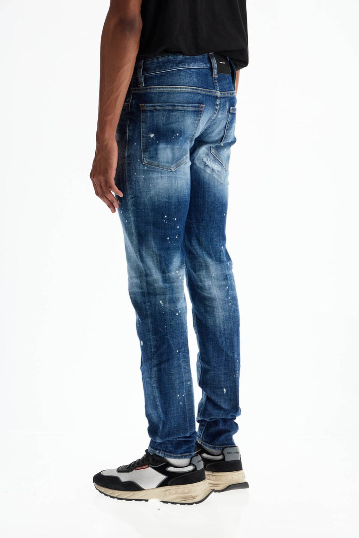 Dsquared2 vintage effect logo cotton jeans