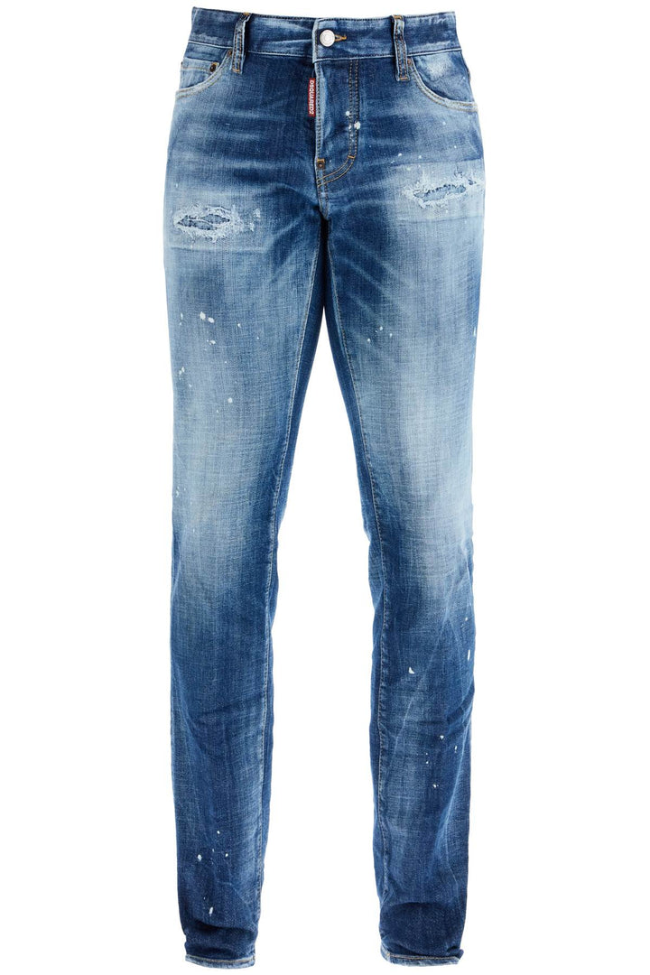 Dsquared2 vintage effect logo cotton jeans