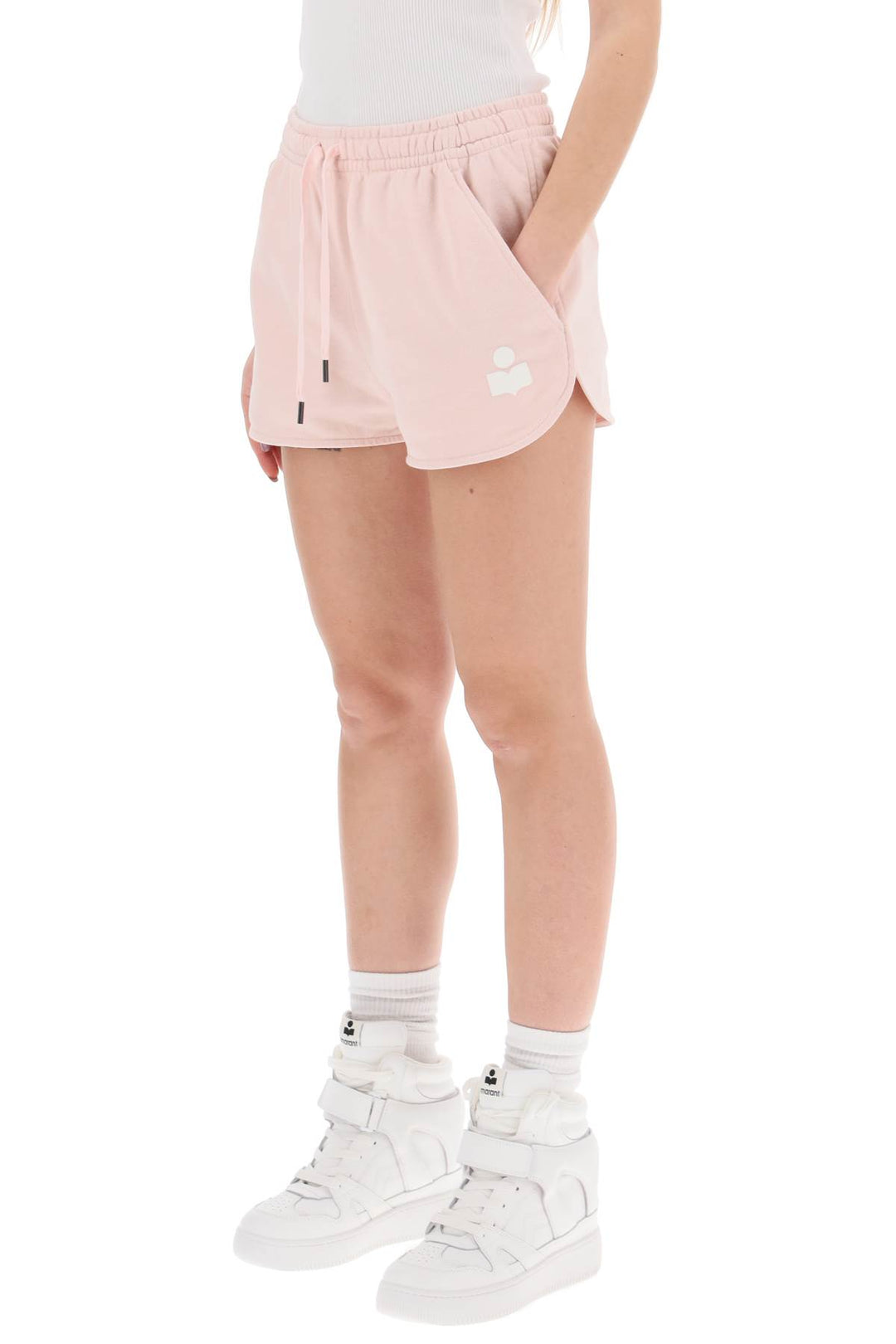 Isabel Marant Etoile mifa sports shorts with flocked logo