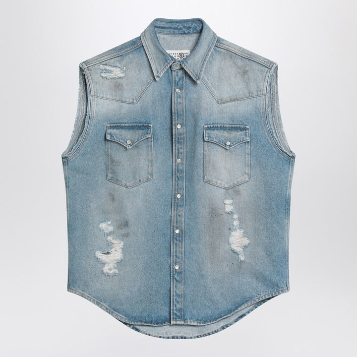MM6 Maison Margiela distressed denim vest