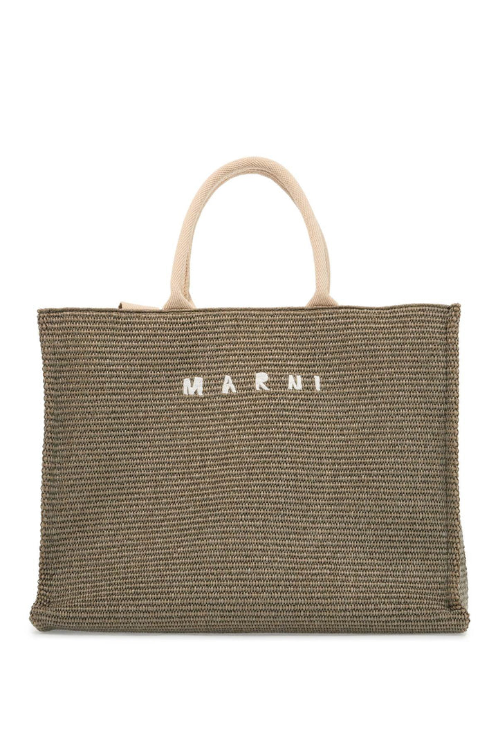 Marni Large Raffia Effect Tote Bag