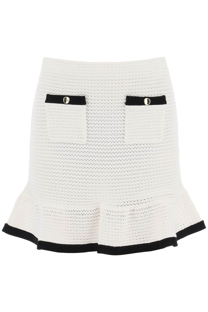 Self Portrait crochet mini skirt