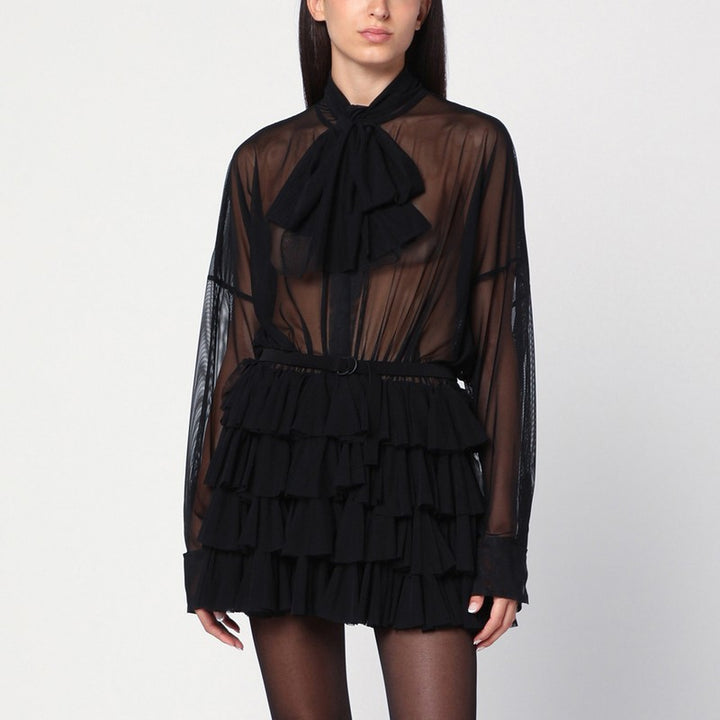 Norma Kamali semi-sheer tulle mini dress
