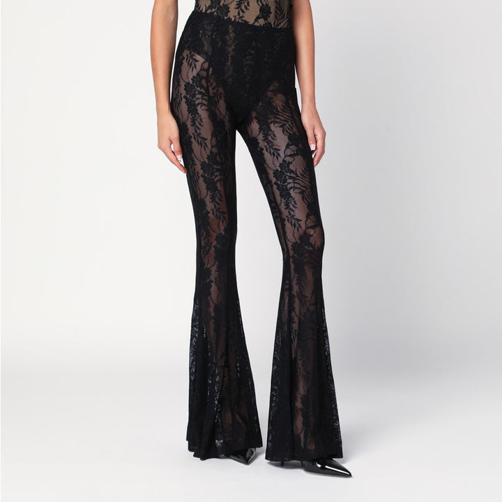 Norma Kamali flared lace trousers