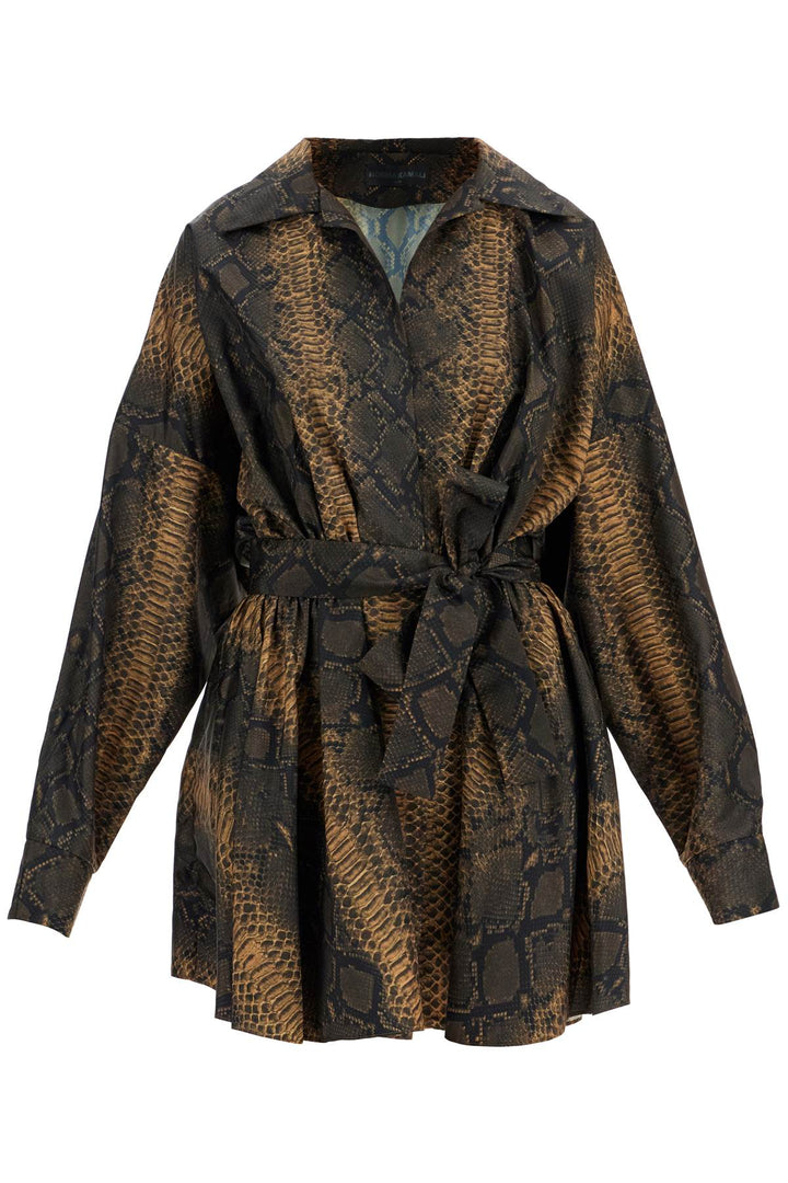 Norma Kamali snake print oversized mini dress