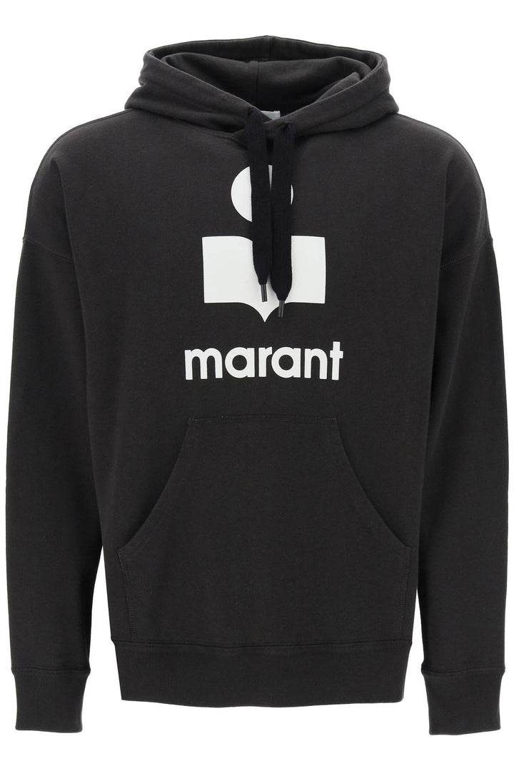 Marant miley flocked logo hoodie