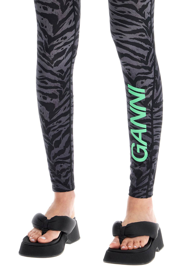 Ganni animal print sports leggings