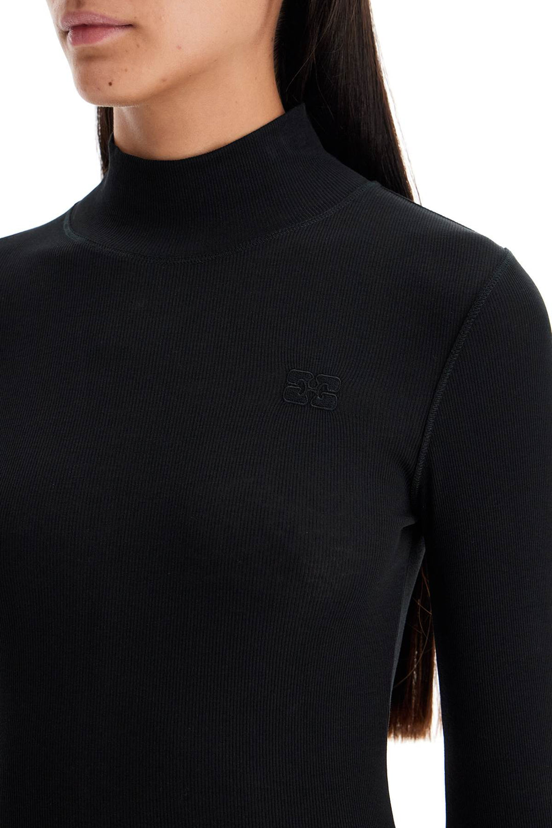 Ganni long-sleeved ribbed top