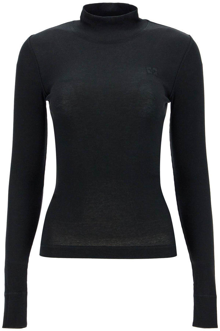 Ganni long-sleeved ribbed top