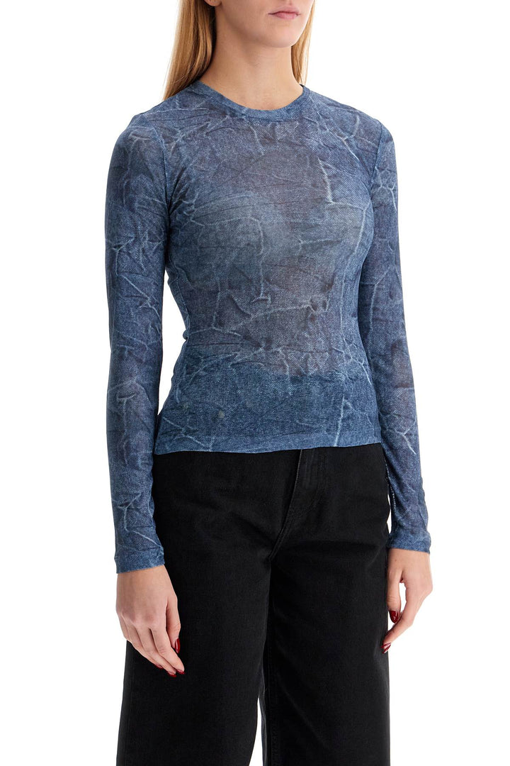 Ganni long-sleeved denim effect top