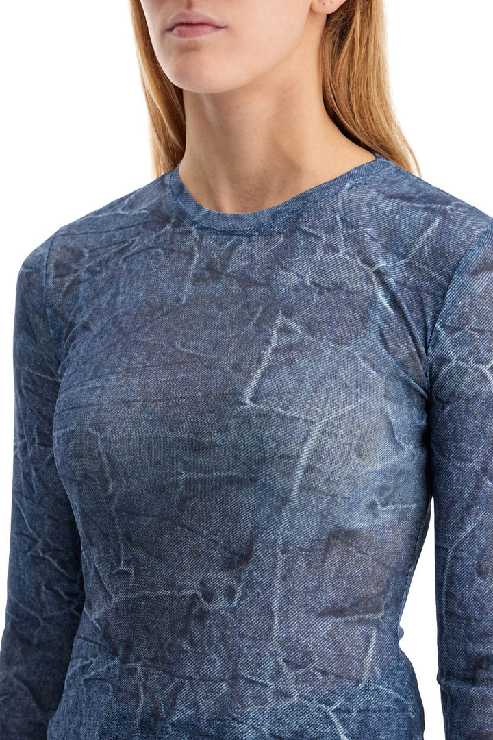 Ganni long-sleeved denim effect top