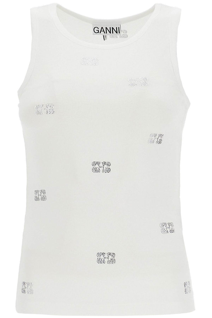 Ganni tank top with rhinestones