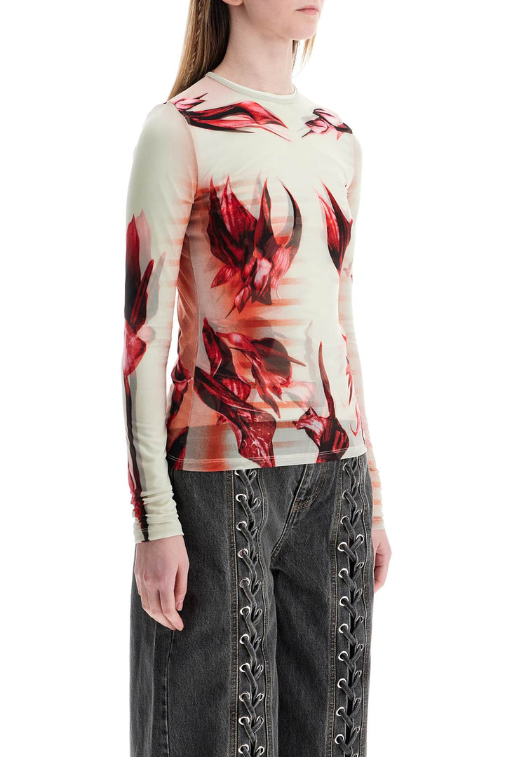 JEAN PAUL GAULTIER jersey top with floral pattern