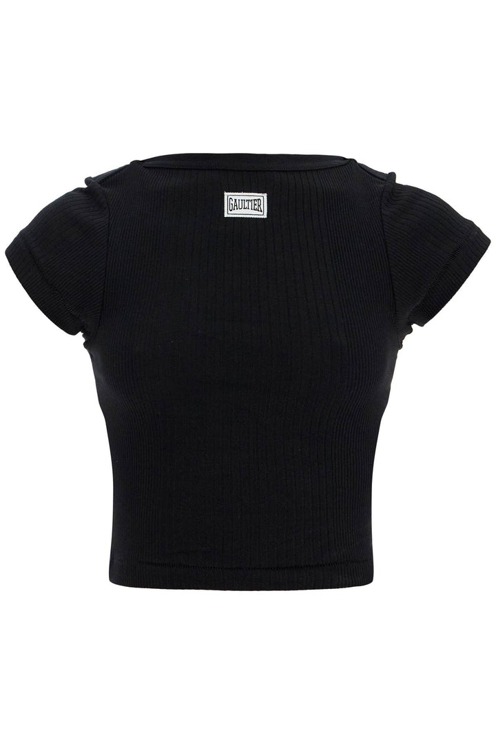 JEAN PAUL GAULTIER cropped ribbed t-shirt