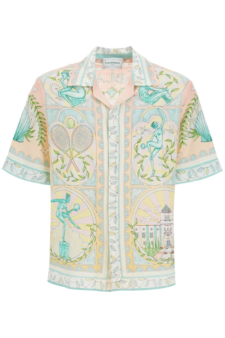 Casablanca short-sleeved linen shirt