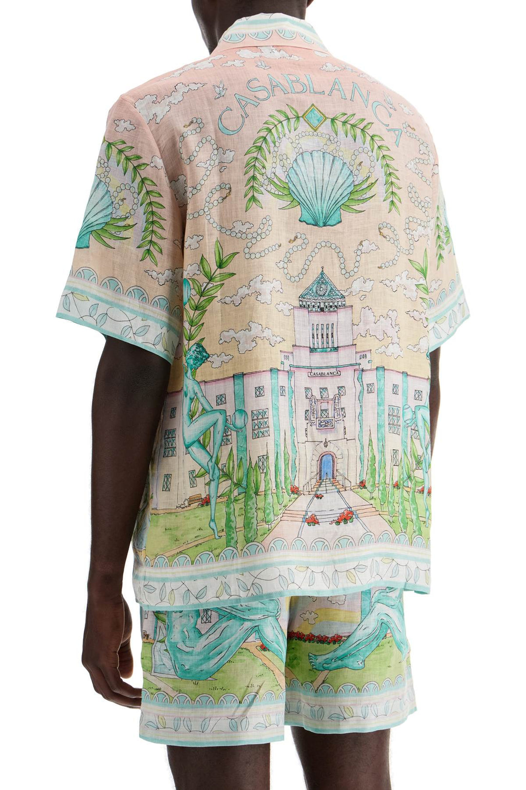 Casablanca short-sleeved linen shirt