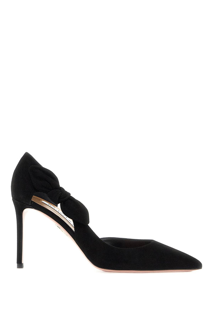 Aquazzura suede bow tie pumps