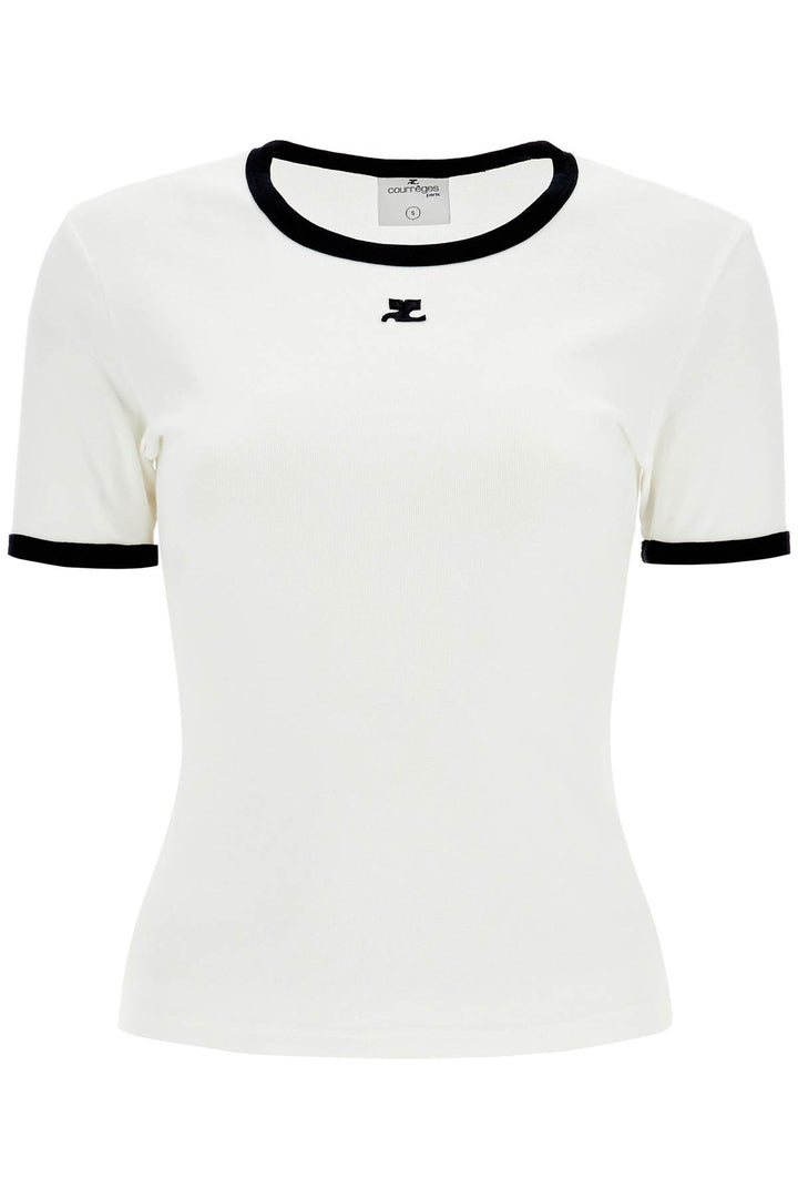 Courreges re-edition t-shirt with contrast trim