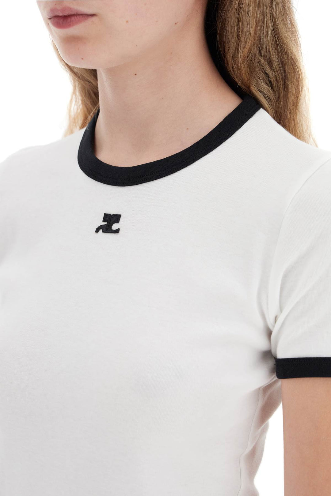 Courreges re-edition t-shirt with contrast trim