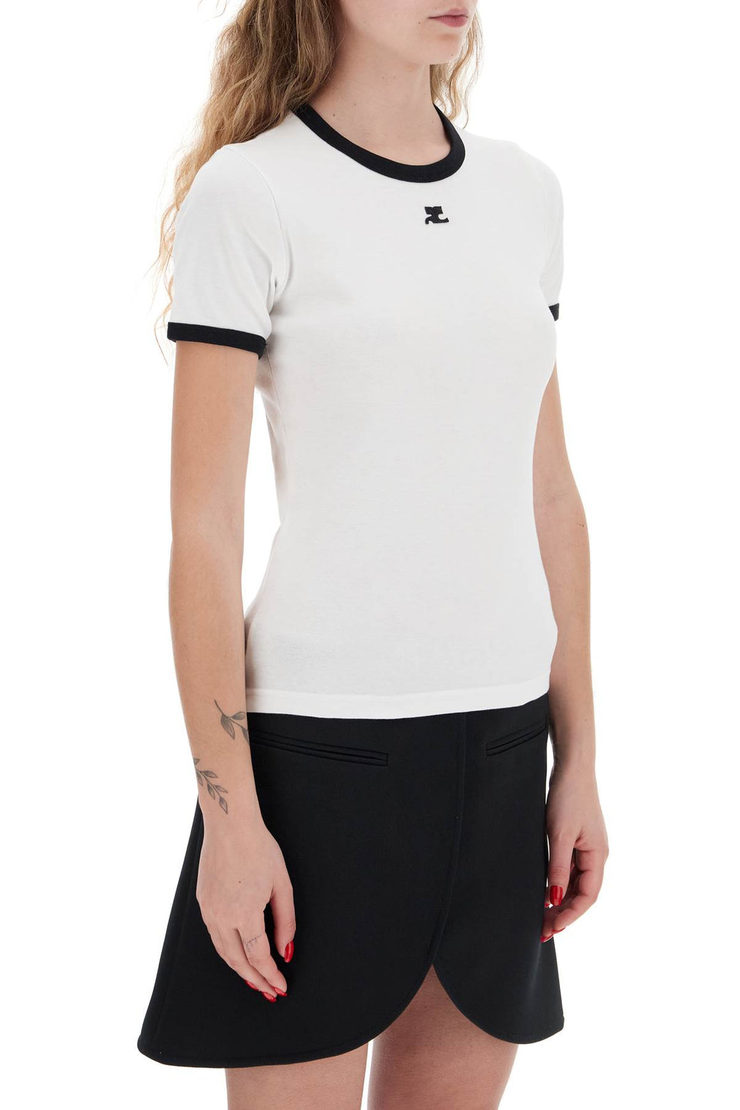 Courreges re-edition t-shirt with contrast trim