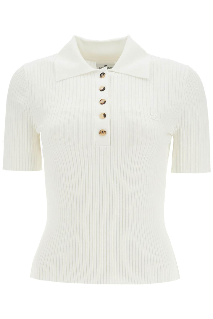 Courreges short-sleeved ribbed polo