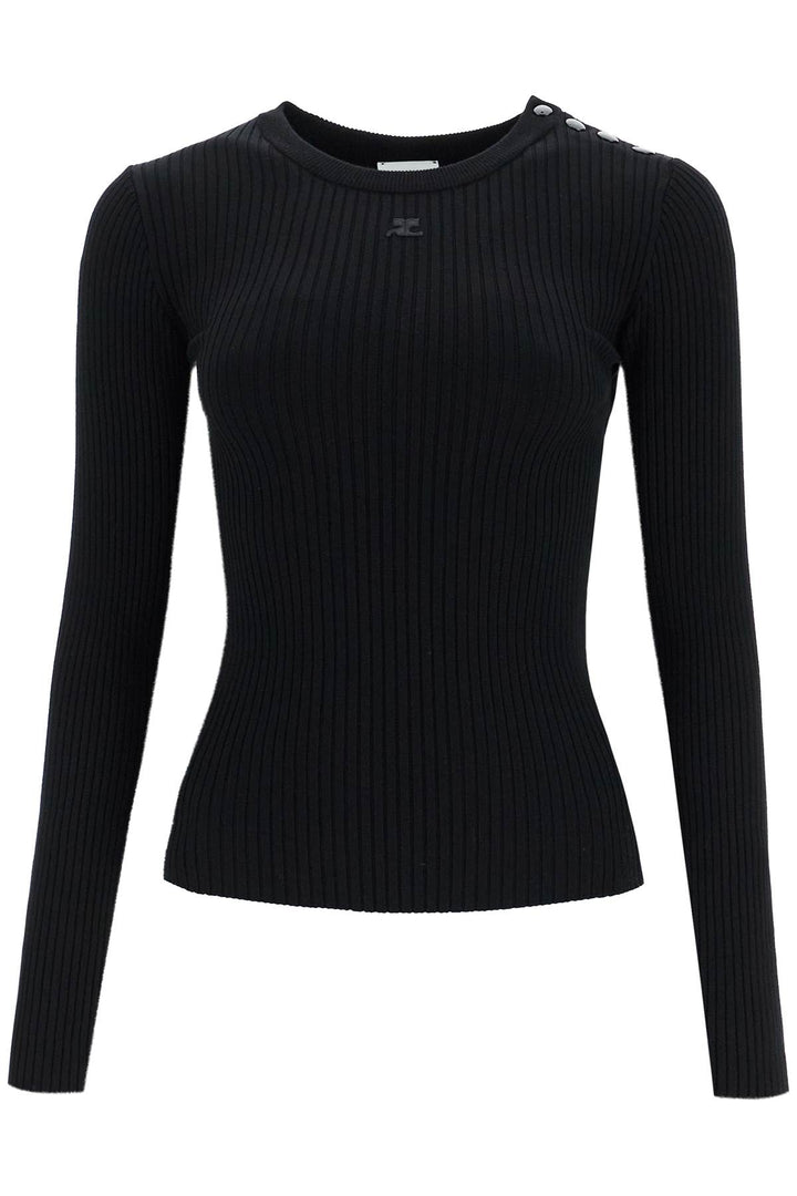 Courreges ribbed stretch knit sweater