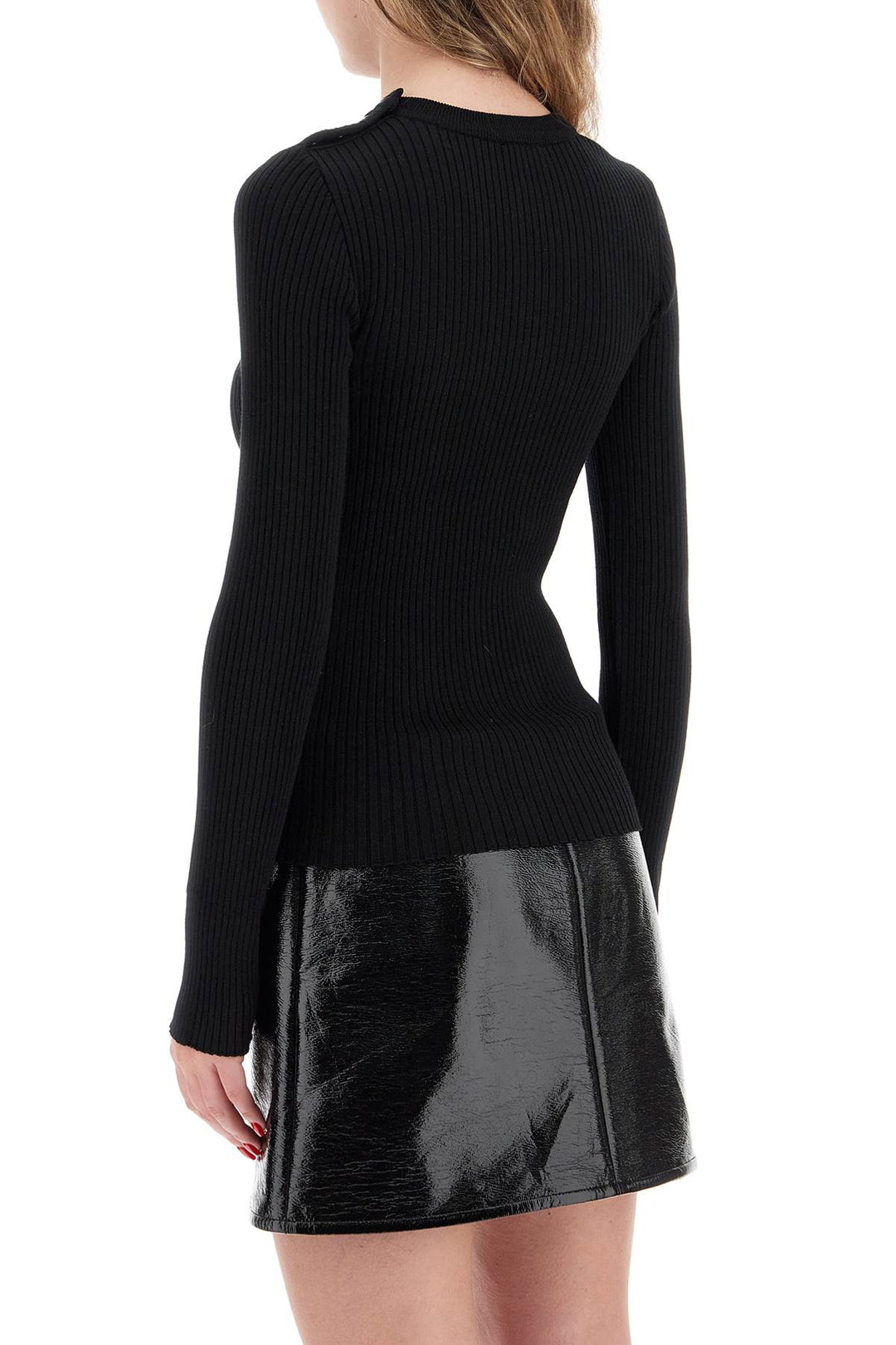 Courreges ribbed stretch knit sweater