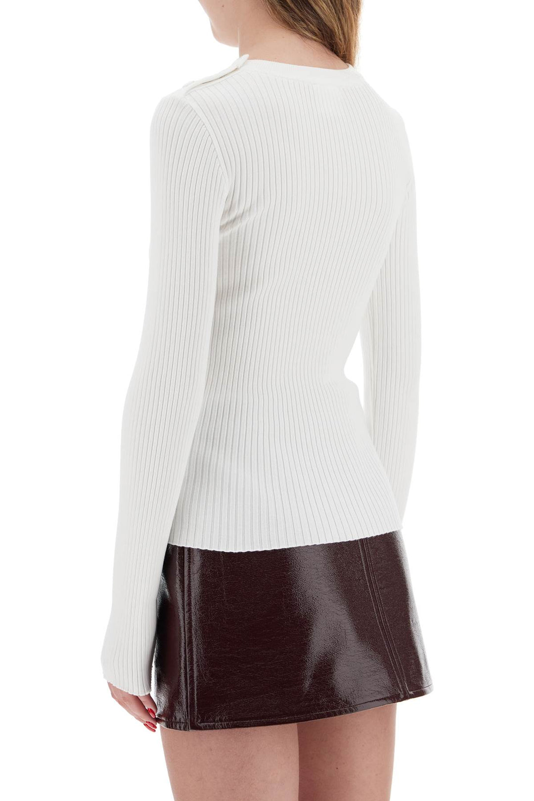 Courreges ribbed stretch knit sweater