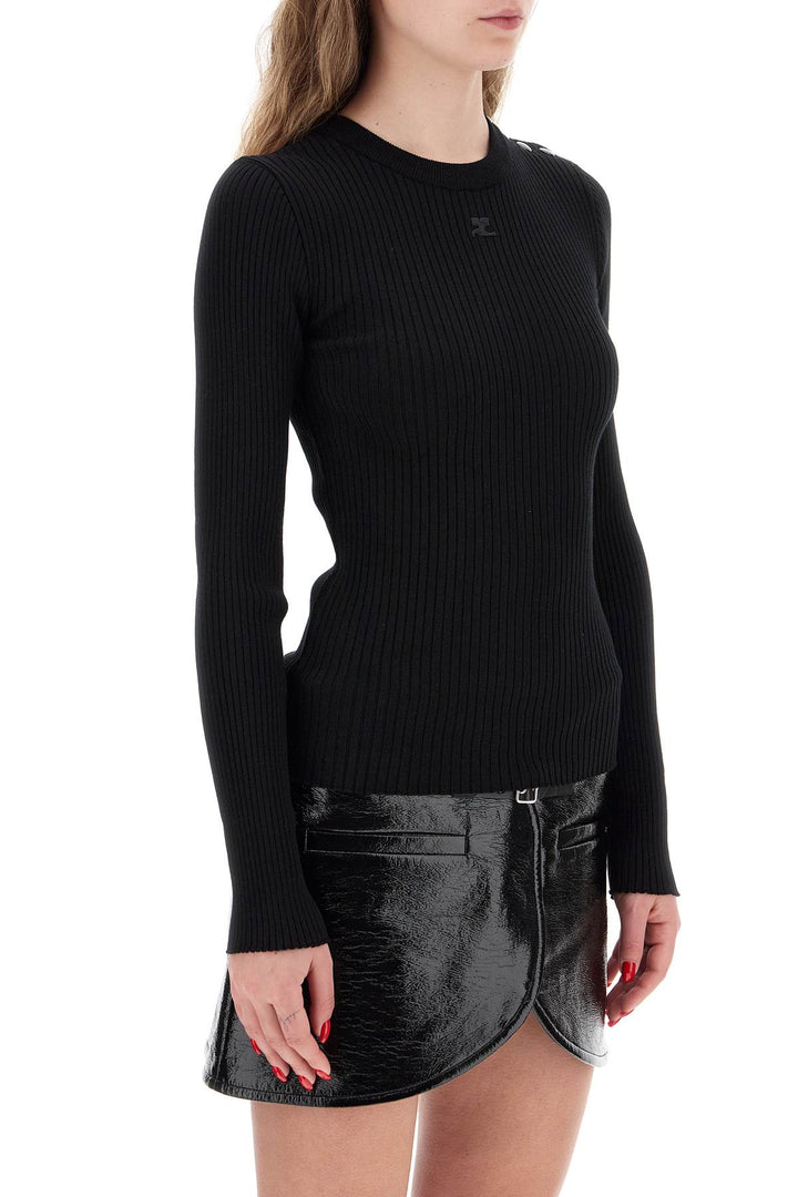 Courreges ribbed stretch knit sweater