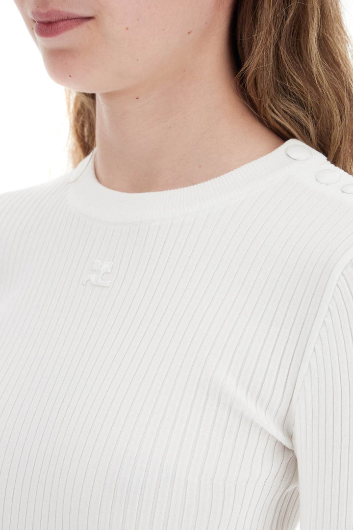 Courreges ribbed stretch knit sweater