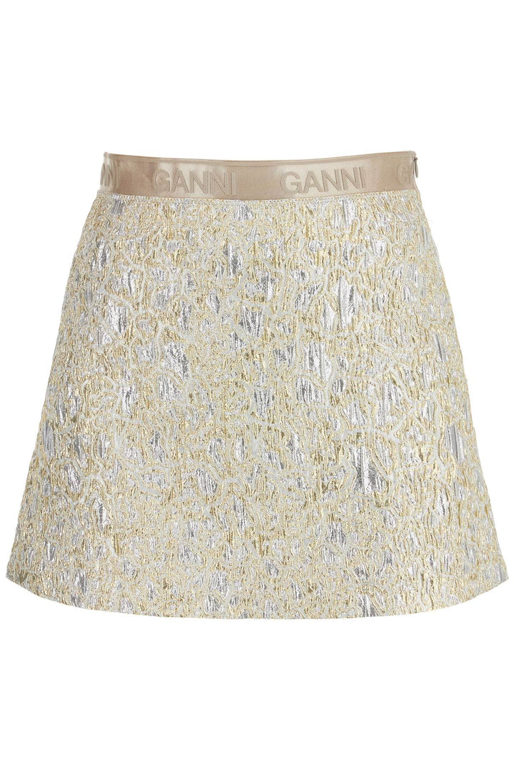 Ganni metallic mini skirt