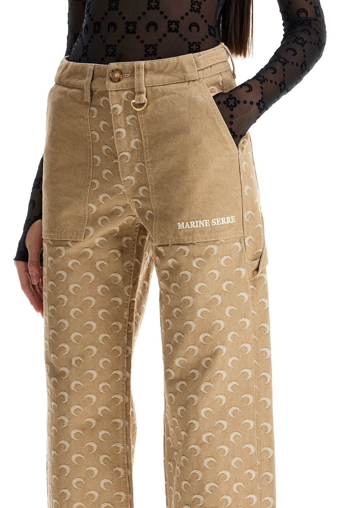 Marine Serre all over moon workwear pants