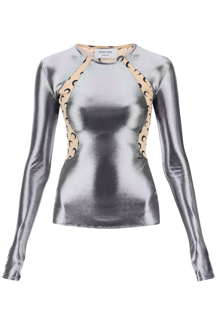 Marine Serre long-sleeved top in regenerated jersey