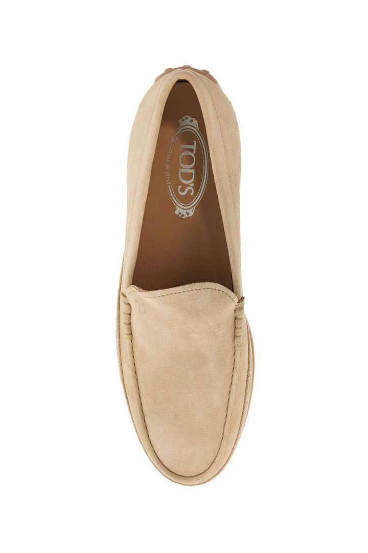 Tod'S beige leather slip-on loafers