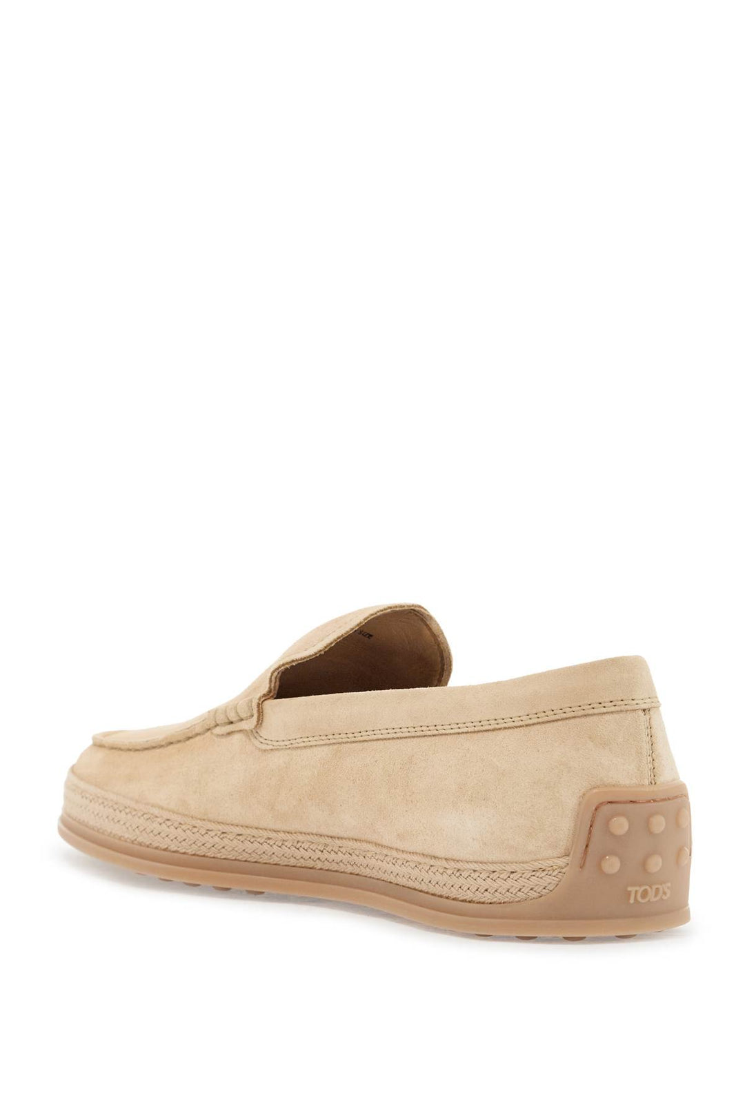 Tod'S beige leather slip-on loafers