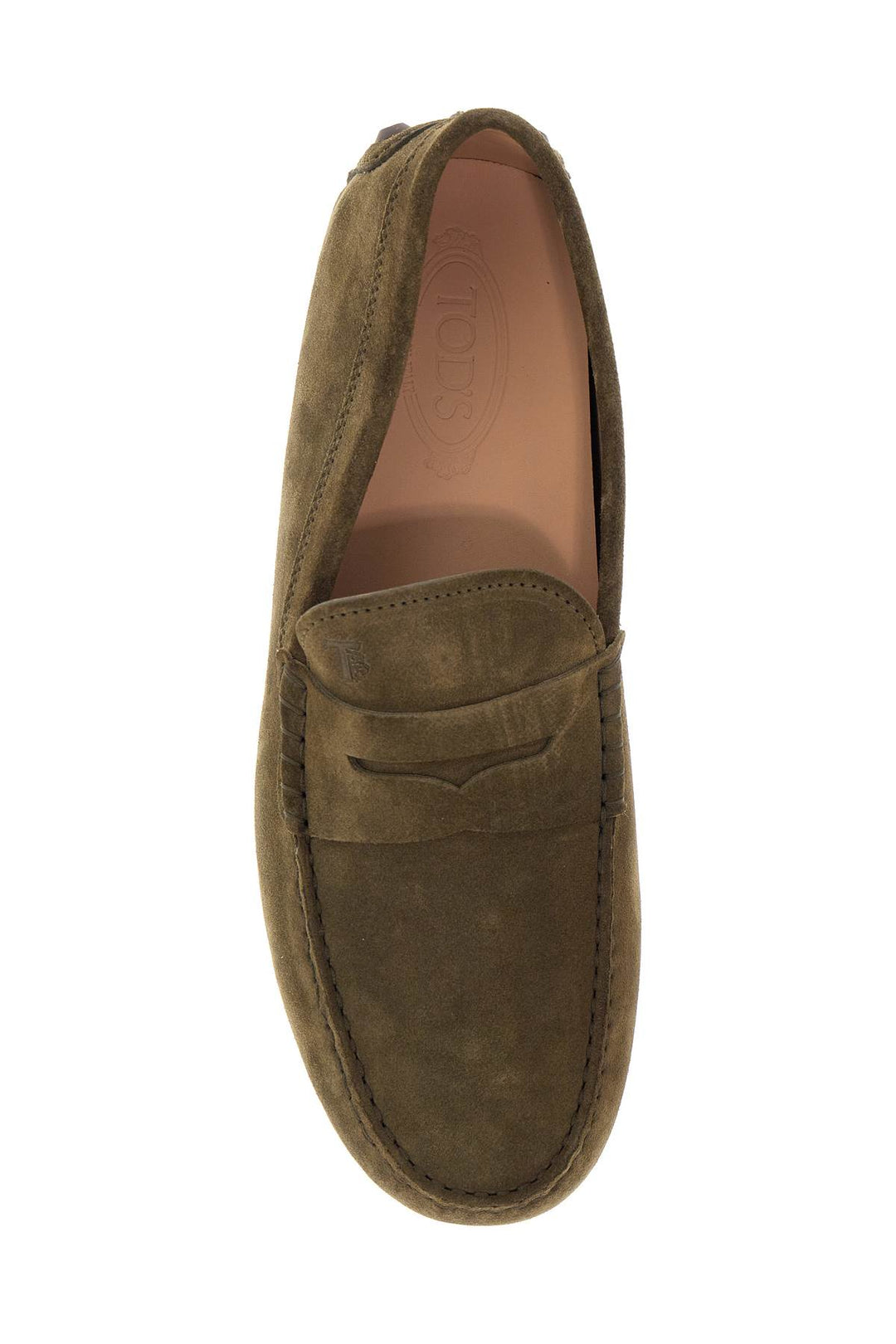 Tod'S olive green suede loafers