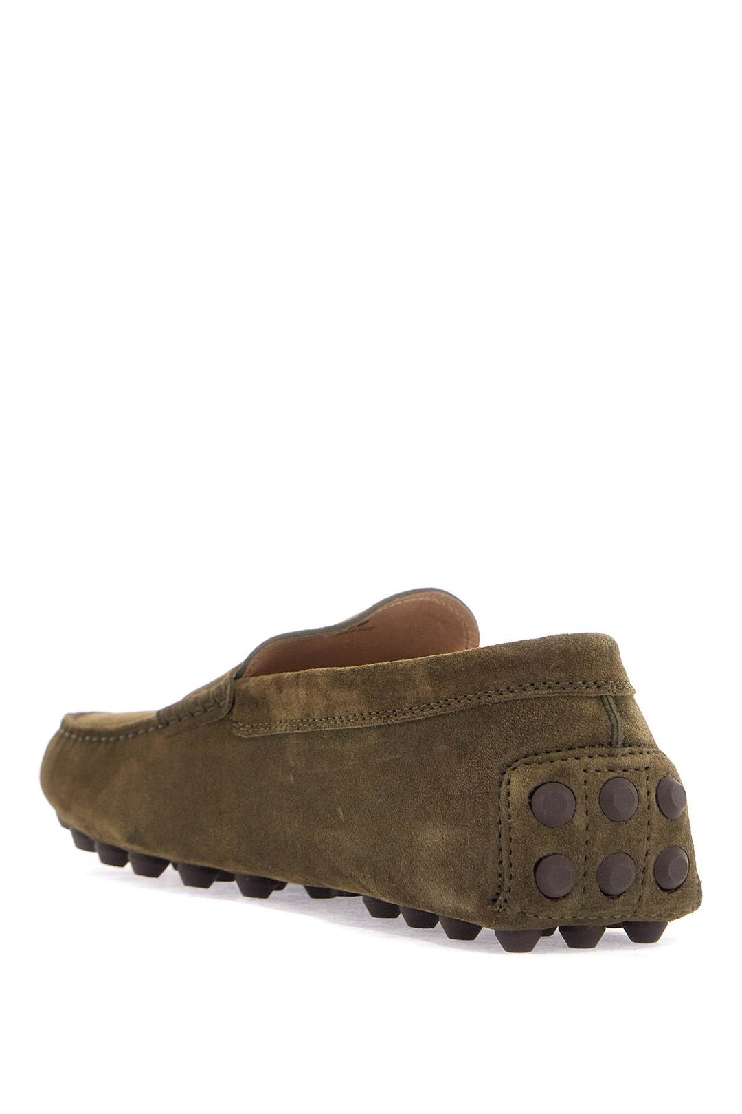 Tod'S olive green suede loafers