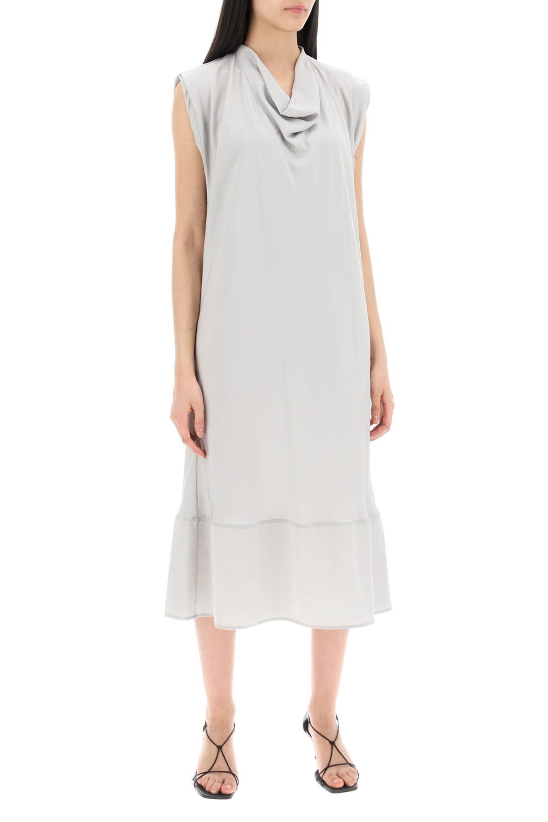 Lemaire Midi Dress With Diagonal Cut In   Grigio