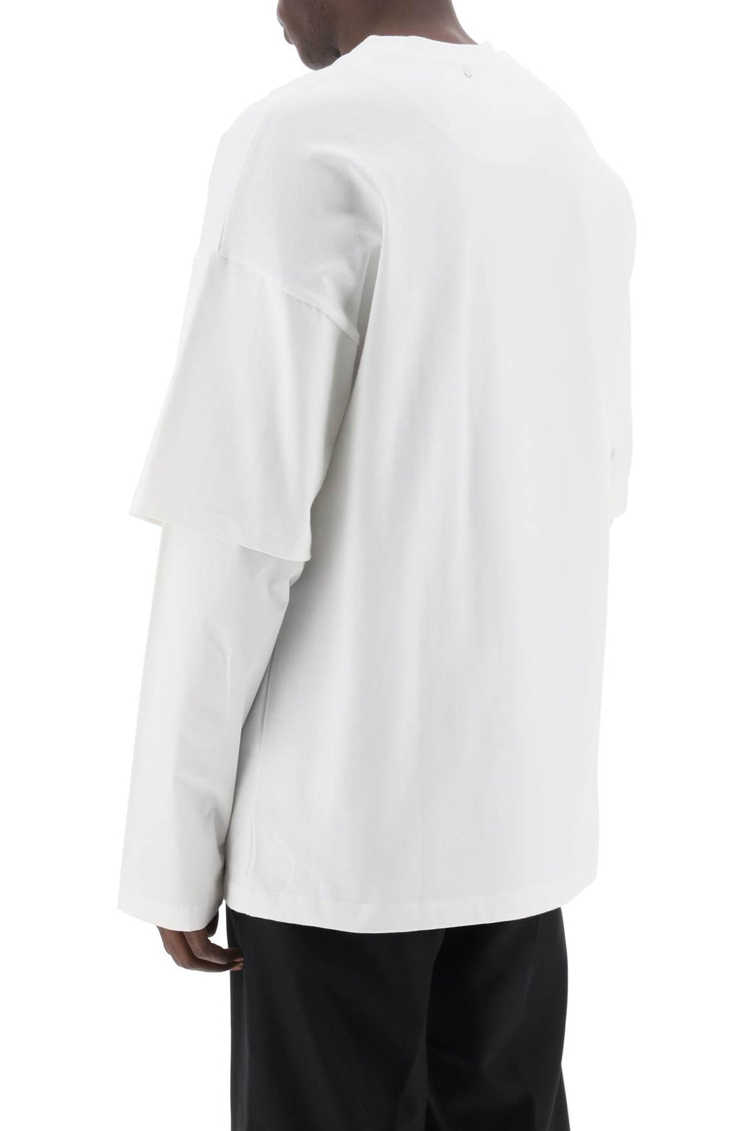 Oamc Long Sleeved Layered T Shirt   Bianco
